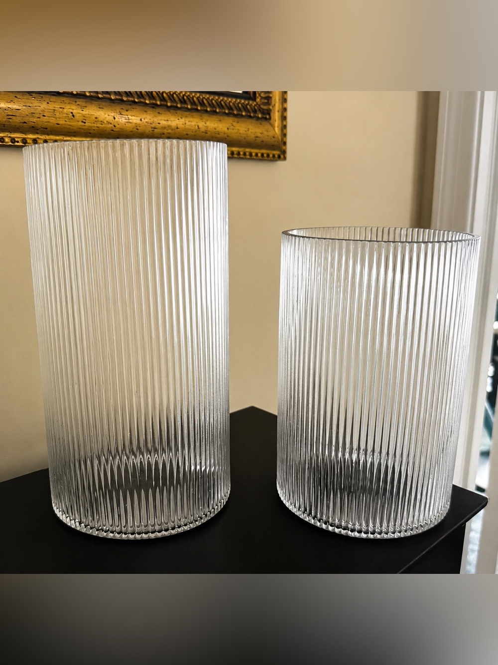 Elegant Glass Cylinder Vase Set of 2